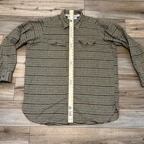 Men's New England Gentleman Flannel Button Up Shirt SZ XXL Check Tan Blue Red - Picture 10 of 10